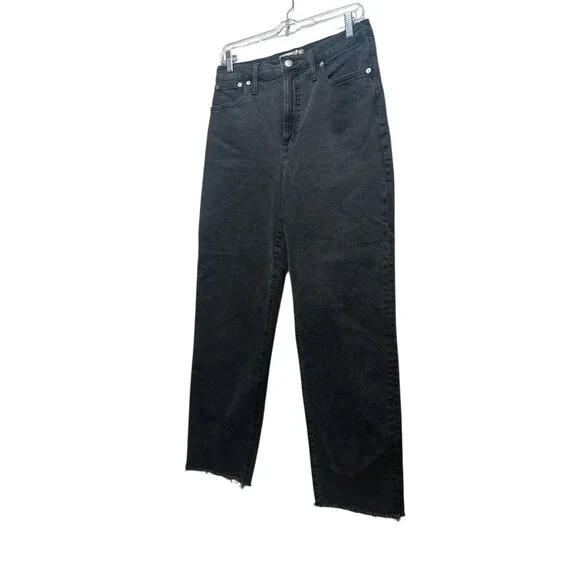 Madewell Perfect Vintage Straight Jeans Womens 28 Black High Rise Classic Casual - Picture 12 of 15